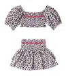 Monnalisa Leopard-print Skirt Set In Beige
