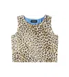 Monnalisa Leopard-print Cutout Cotton-blend Top In Brown