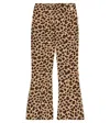 Monnalisa Leopard-print Jersey Flared Pants In Multicoloured