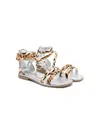 Monnalisa Leopard-print Touch-strap Sandals In Brown