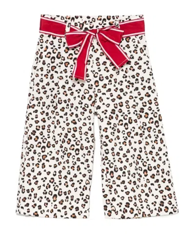 Monnalisa Leopard-print Trousers In White