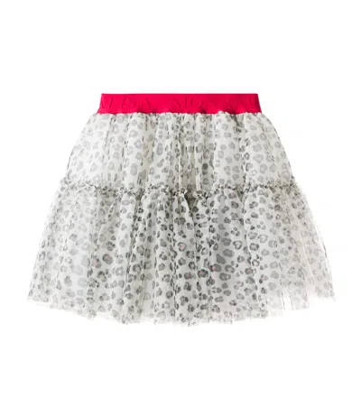 MONNALISA LEOPARD-PRINT TULLE SKIRT