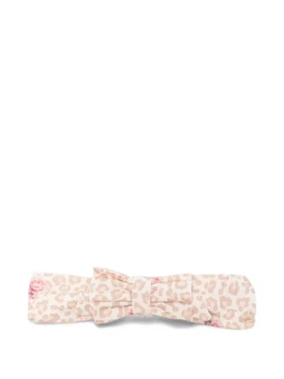 Monnalisa Kids' Leopard-print Bow-embellishment Headband In Neutrals