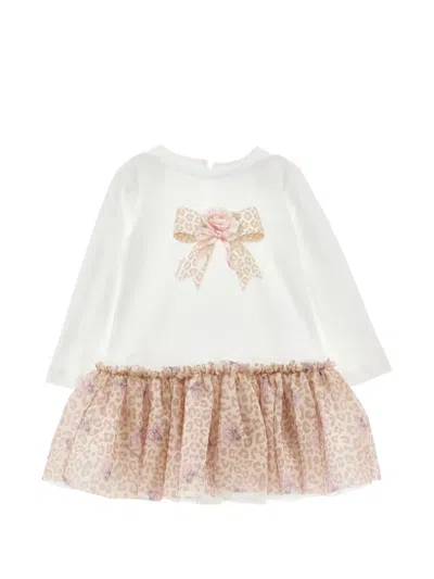 Monnalisa Baby Girls Leopard Rose Dress In Neutral