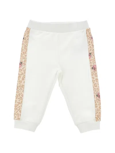 Monnalisa Babies' Leopard-print Track Pants In White