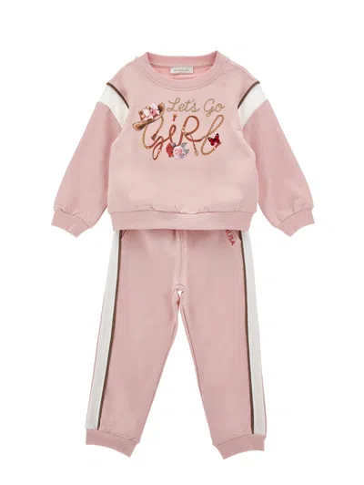 Monnalisa Kids' Graphic-print Tracksuit In Pink