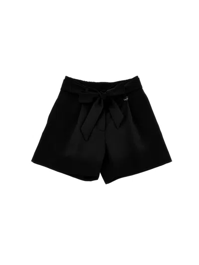 Monnalisa Kids'   Lightweight Bermuda Shorts With Jewel Button In Black