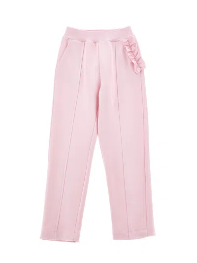 Monnalisa Kids'   Lightweight Fleece Joggers In Rosa Fairy Tale