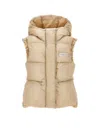 Monnalisa Leichte Wattierte Weste Mit Kapuze In Beige