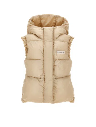 Monnalisa Kids' Leichte Wattierte Weste Mit Kapuze In Beige