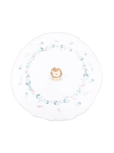 Monnalisa Lion-print Padded Cotton Blanket In White