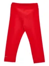Monnalisa Logo-appliqué Leggings In 红色