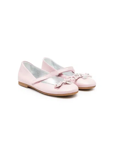 Monnalisa Kids' Logo-charm 15mm Ballerina Shoes In Pink