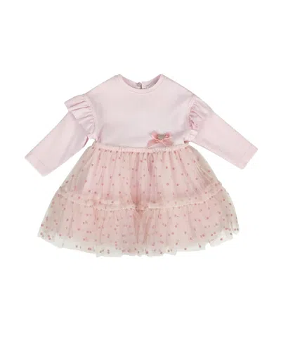 Monnalisa Logo Dress In Pink