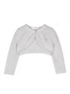 Monnalisa Logo-embellished Cropped Sweater In Grey