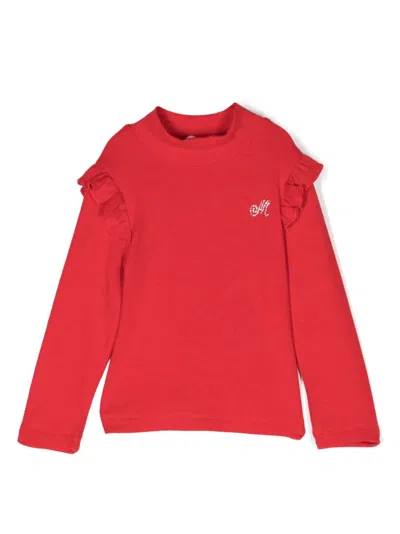 Monnalisa Babies' Logo-embellished Long-sleeve T-shirt In Red