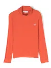 Monnalisa Logo-embellished Roll-neck T-shirt In Orange
