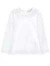 Monnalisa Rhinestone-logo T-shirt In White