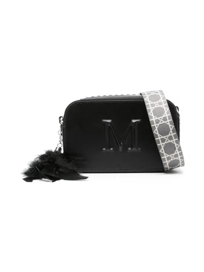Monnalisa Kids' Logo-embossed Shoulder Bag In Black