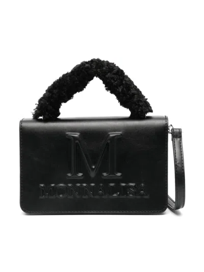 Monnalisa Kids' Logo-embossed Shoulder Bag In Black