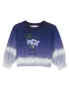 Monnalisa Logo-embroidered Cotton Sweatshirt In Blau