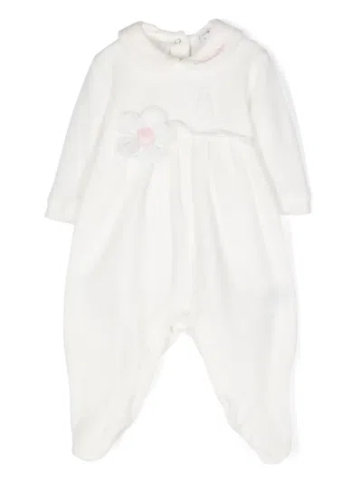 Monnalisa Babies' Logo-embroidered Pyjamas In White