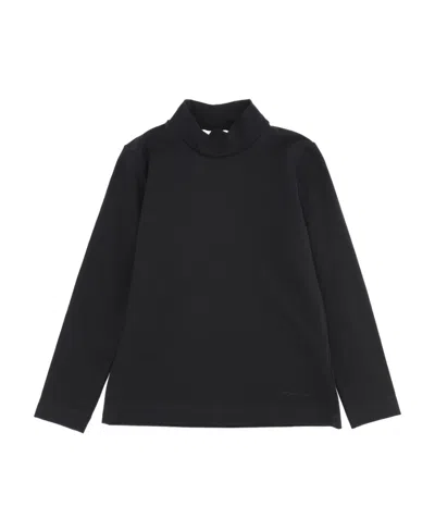 Monnalisa Logo High-necked Long-sleeved T-shirt In Black