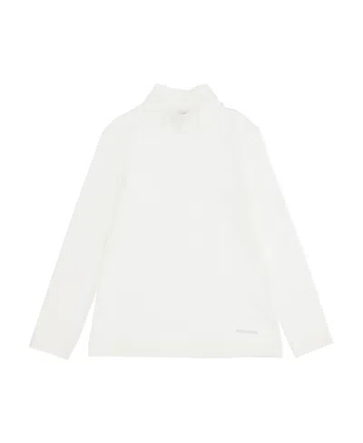 Monnalisa Logo High-necked Long-sleeved T-shirt In White