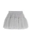 Monnalisa Tiered Tulle Skirt In Grey