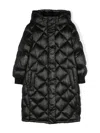 Monnalisa Logo-lettering Padded Coat In Black
