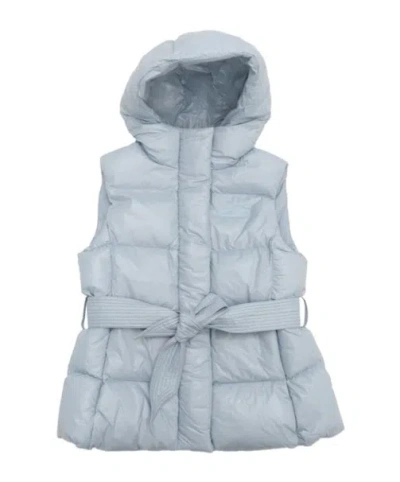 Monnalisa Logo-lettering Padded Gilet In Gray