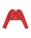 Monnalisa Logo Long-sleeved Cardigan In Red