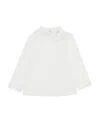 Monnalisa Logo Long-sleeved High-collar T-shirt In White