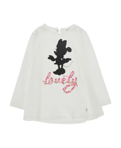 Monnalisa Logo Long-sleeved T-shirt In White