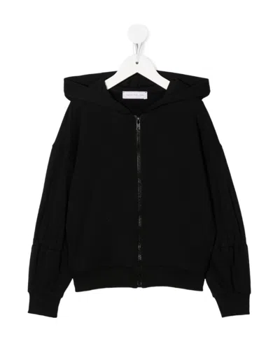 Monnalisa Logo Patch Hoodie In Black