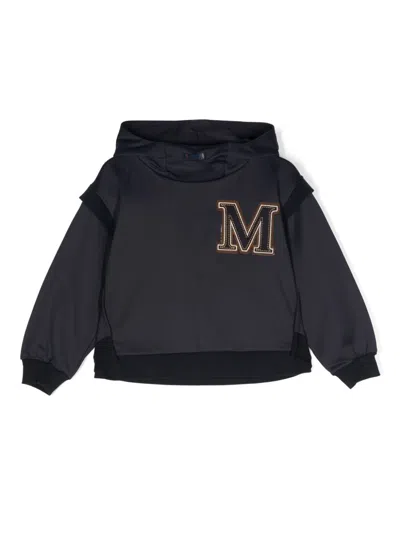 Monnalisa Kids' Logo-patch Layered Hoodie In Blue