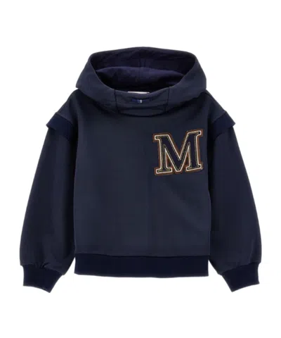 Monnalisa Kids' Logo-patch Layered Hoodie In Blue