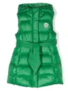 Monnalisa Logo-patch Sleeveless Coat In Green