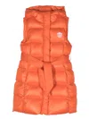 Monnalisa Logo-patch Sleeveless Coat In Orange