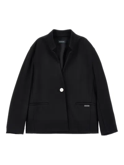 Monnalisa Kids' Logo-plaque Blazer In Black