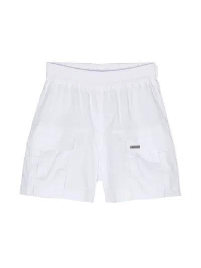 Monnalisa Kids' Logo-plaque Cargo Shorts In White