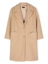Monnalisa Logo-plaque Coat In Neutrals