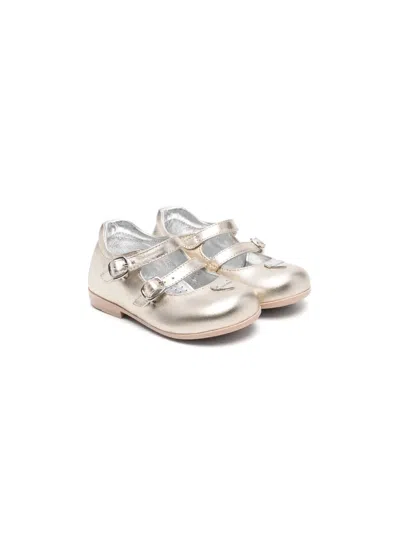 Monnalisa Babies' Logo-plaque Leather Ballerina Shoes