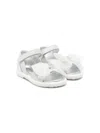 Monnalisa Logo-plaque Sandals In Neutrals