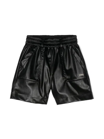 Monnalisa Kids' Logo-plaque Shorts In Black
