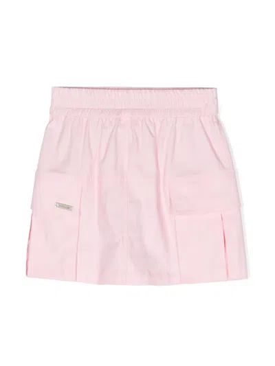 Monnalisa Kids' Logo-plaque Slip-on Skirt In Pink