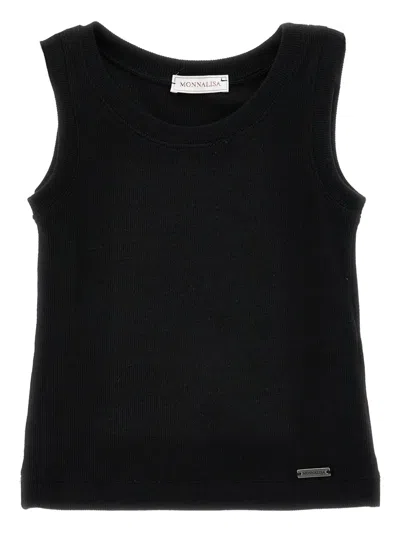 Monnalisa Kids' Logo-plaque Top In Black