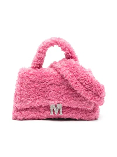 Monnalisa Kids' Logo-plaque Tote Bag In Pink