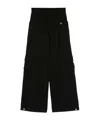 Monnalisa Logo-plaque Wide-leg Trousers In Black