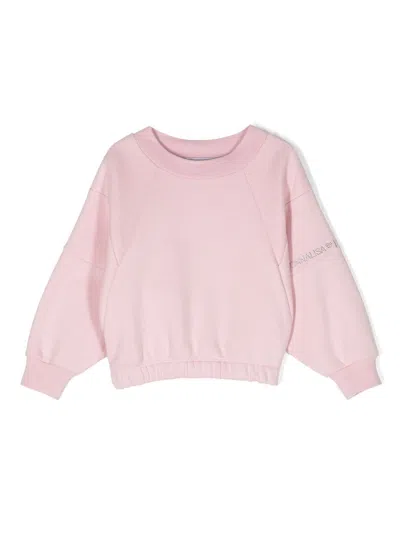 Monnalisa Kids' Logo-print Cotton-blend Sweatshirt In Pink